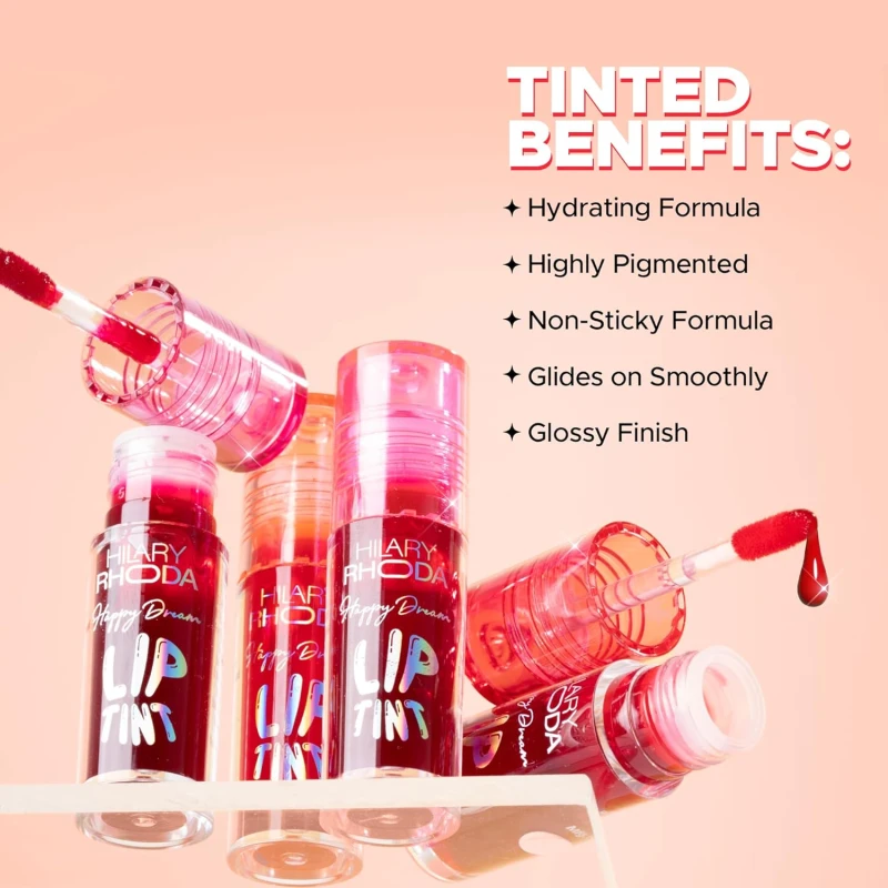 Hilary Rhoda Happy Dream Lip Tint | Hydrating Formula | Infused with Hyaluronic Acid | Cruelty-Free & Glossy Finish | Non-Sticky Formula - 3.7g (Cherry Bliss- Shade 04) thumbnail 7